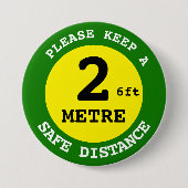 安全保距離2mアパート – Social Distancing 缶バッジ (正面)