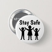安全保Covid 19パンデミック介護者 缶バッジ (正面&裏面)