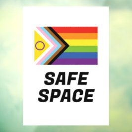 安全宇宙LGBTQインクルーシブ進歩的プライド国旗 ウィンドウサイン