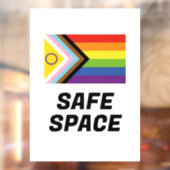 安全宇宙LGBTQインクルーシブ進歩的プライド国旗 ウィンドウサイン (シート2)