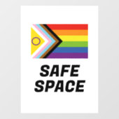 安全宇宙LGBTQインクルーシブ進歩的プライド国旗 ウィンドウサイン (シート)