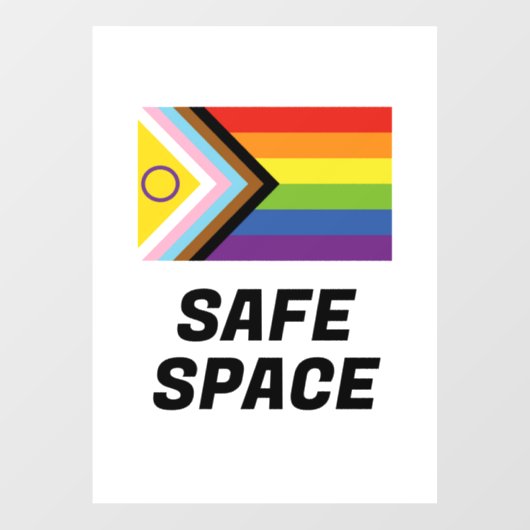 安全宇宙LGBTQインクルーシブ進歩的プライド国旗 ウィンドウサイン (シート)