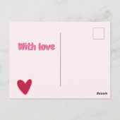 安全対策を!ビッグピンクハート - コロナ応援メッセージ ポストカード (裏面)