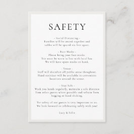 安全対策 | Covid ガイドライン エレガントなウェディング エンクロージャーカード