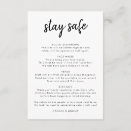 安全対策 | Covid-19 現代スクリプト ウェディング エンクロージャーカード
