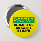 安全性を最初に認識する 缶バッジ (正面&裏面)