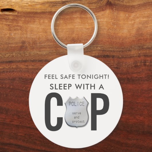安全感じおもしろい警官のユーモア キーホルダー (正面)