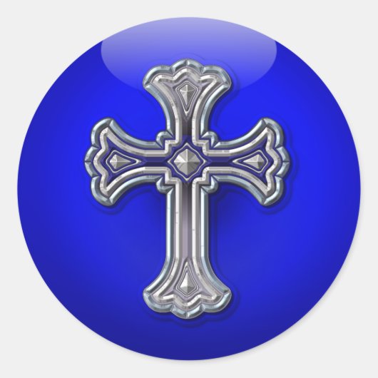 安全用薄青色ライン祈りの言葉 ラウンドシール (正面)