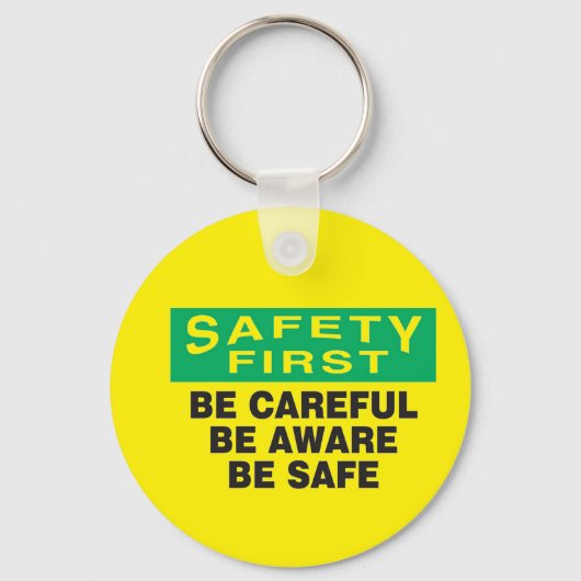 安全第一に注意 キーホルダー (正面)