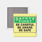 安全第一に注意 マグネット (正面/裏面)