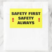 安全第一の安全を常に！ 長方形シール (バッグ)