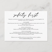 安全第一シンプル白黒COVID安全性 エンクロージャーカード (正面)