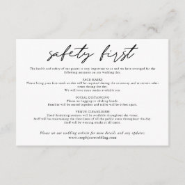 安全第一シンプル白黒COVID安全性 エンクロージャーカード