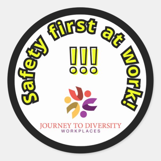 安全第一ステッカー ラウンドシール (正面)