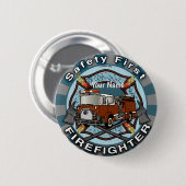 安全第一消防士ピン 缶バッジ (正面&裏面)