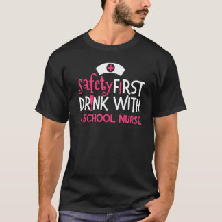 安全第一 スクールナース 看護師週間 看護師 Tシャツ