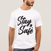 安全第一 ミニマリスト モチベーショナル タイポグラフィ Tシャツ (正面)