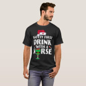 安全第一 看護師と一緒にクリスマスを楽しもう Tシャツ (正面フル)