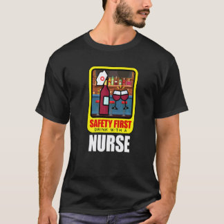 安全第一 看護師と飲む Rn Lpn ナース 飲み物 Tシャツ
