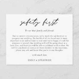 安全第一 COVID19 結婚延期 案内ポストカード