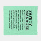 安全管理者 フリースブランケット (正面(横))