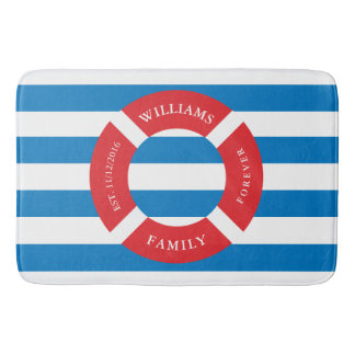 安全航海のサークルモノグラム大浴用マット バスマット