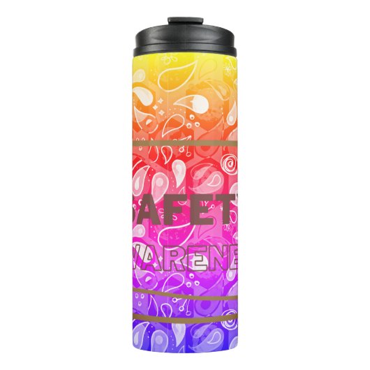 安全認識度赤文字黄縁ど安全 タンブラー (正面)