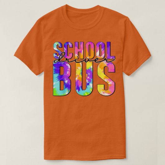 安全運転新学期絞り染めスクールバスDri Tシャツ (デザイン正面)
