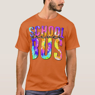 安全運転新学期絞り染めスクールバスDri Tシャツ