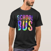安全運転新学期絞り染めスクールバスDri Tシャツ (正面)