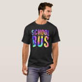 安全運転新学期絞り染めスクールバスDri Tシャツ (正面フル)