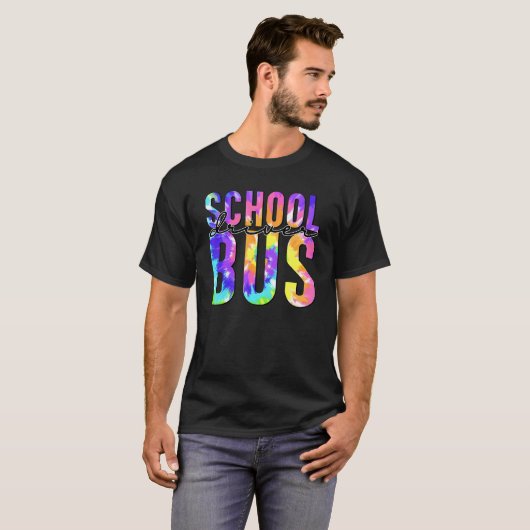 安全運転新学期絞り染めスクールバスDri Tシャツ (正面フル)