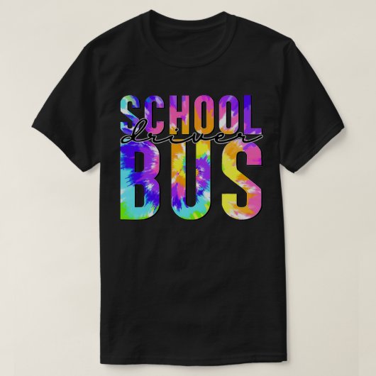安全運転新学期絞り染めスクールバスDri Tシャツ (デザイン正面)