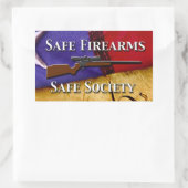安全銃器安全協会 長方形シール (バッグ)