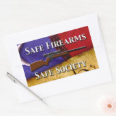 安全銃器安全協会 長方形シール (封筒)
