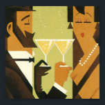 安城 ポスター<br><div class="desc">全くアールデコ。髭を生やした男と帽子が黒い若い婦人と腕を絡め、シャンパンを持っている</div>