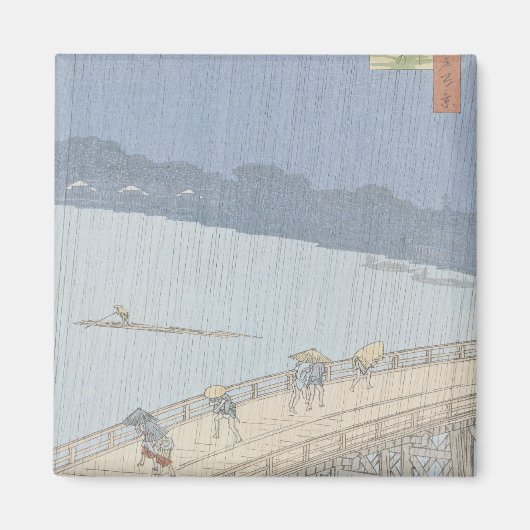 安宅の大橋に夕立が立つ マグネット (正面)