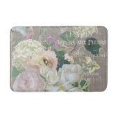 安定させた暗灰色のフランスのな市場の花のヴィンテージのシャクヤク バスマット (正面)