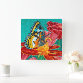 安定させた蝶I スクエア壁時計 (ホーム)