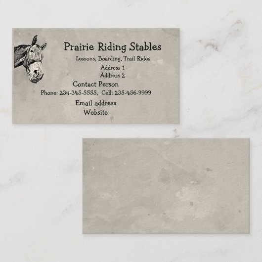 安定したカスタムユーモアに乗る乗馬トレイル 名刺 (正面/裏面)