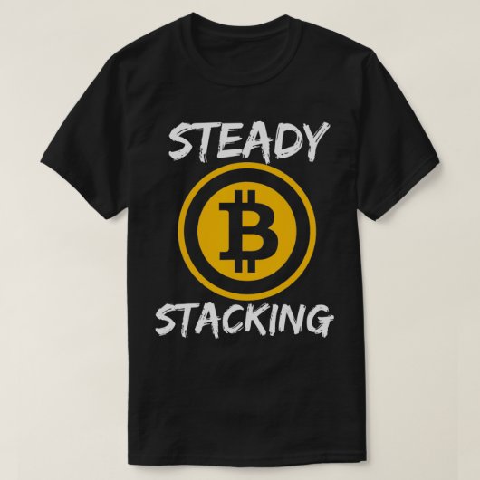 安定したスタッキングBitcoin & Crypto衣服男性へと Tシャツ (デザイン正面)