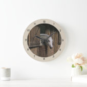 安定したドアの柱時計の灰色の馬 ラージ壁時計 (ホーム)