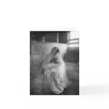 安定したメッセージカードのイエス・キリストを握っているメリー