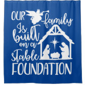 安定した基礎の出生場に建つ シャワーカーテン (正面)