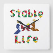 安定した生活 スクエア壁時計 (正面)