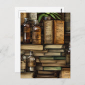 安定した革のカバーに古い風化された本 ポストカード (正面/裏面)