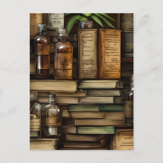 安定した革のカバーに古い風化された本 ポストカード (正面)