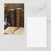 安定した革のカバーに古い風化された本 名刺 (正面/裏面)