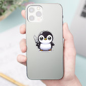 安定性：かわいいペンギンビニールステッカー シール (スマートフォン)
