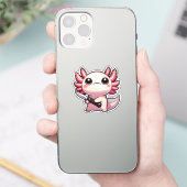 安定性：かわいいAxolotlビニールステッカー シール (スマートフォン)